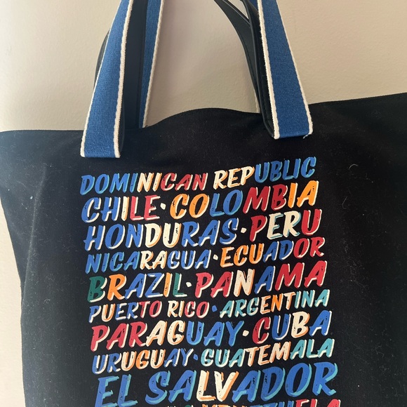 Cute Hispanic pride tote bag with countries written in front. - Picture 3 of 7